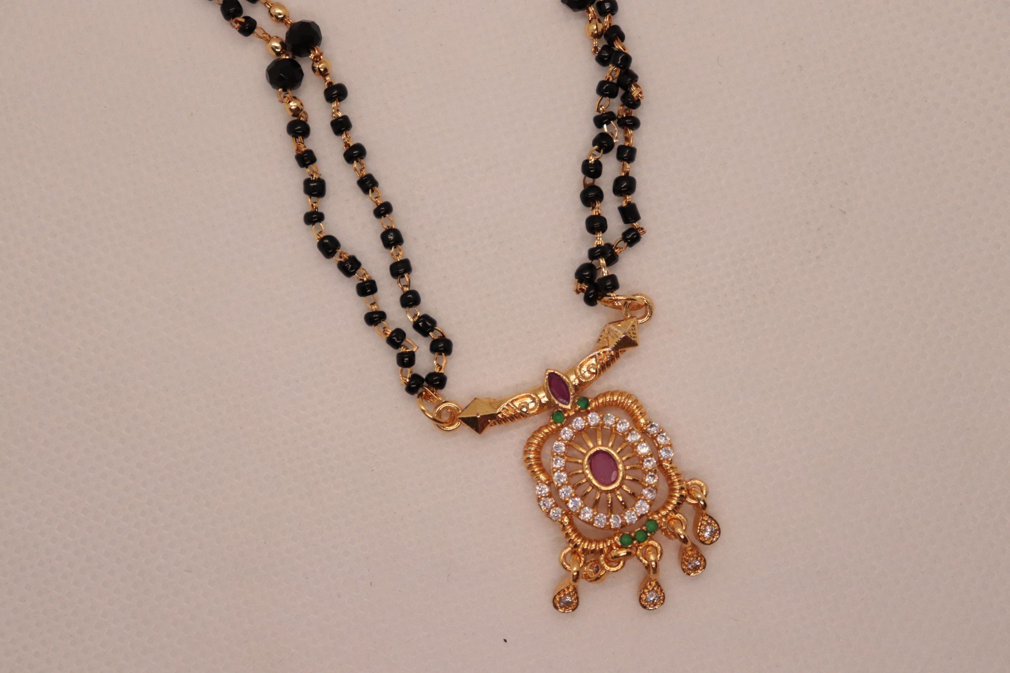 Gold Plated Traditional Marathi Mangalsutra Necklace for Women