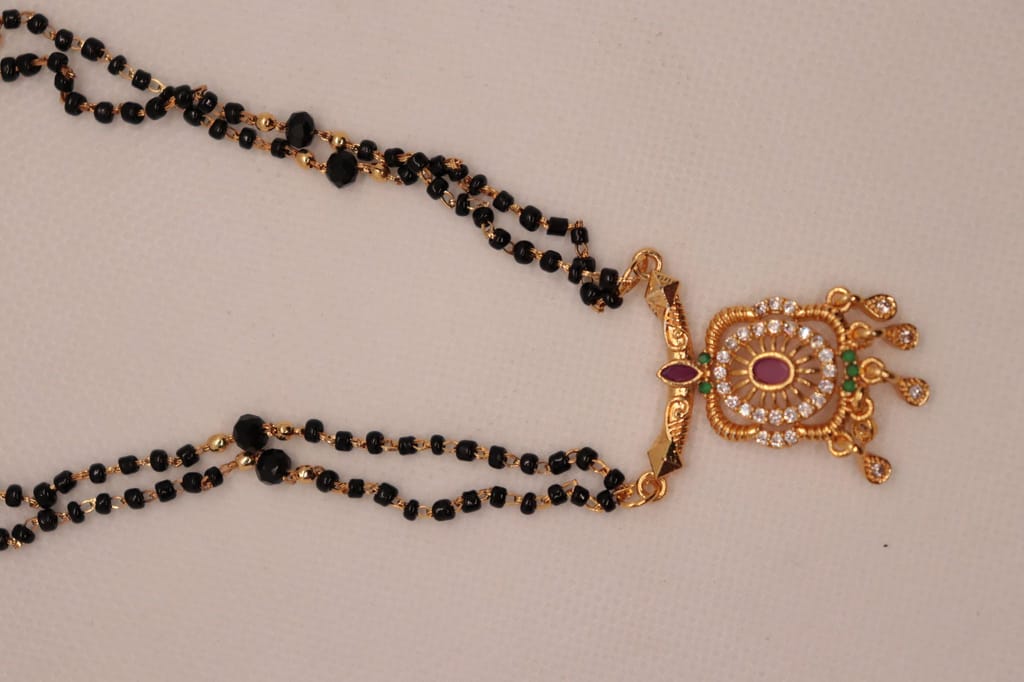 Gold Plated Traditional Marathi Mangalsutra Necklace for Women