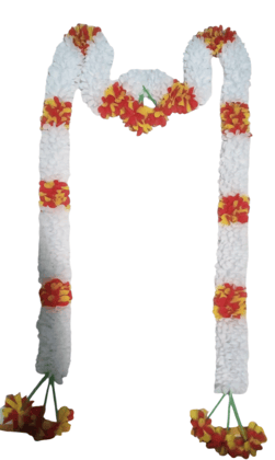 Artificial Marigold Fluffy Flower Garland for Decoration - 5 Feet Long