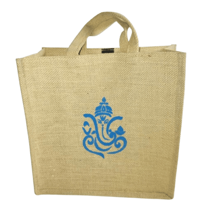 Jute Bag with Blue Ganesha