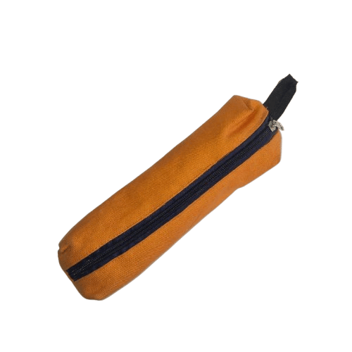 Pencil Case, Orange Canvas Pencil Pouch, Zipper Pencil Bag for School Kids, Stationery Storage Bag for Office Supplies
