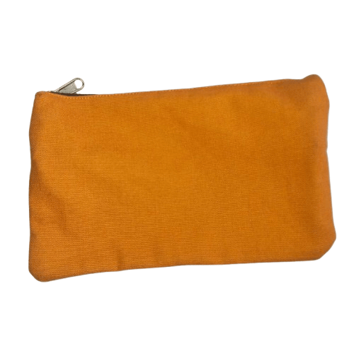 Orange Canvas Zipper Pouch