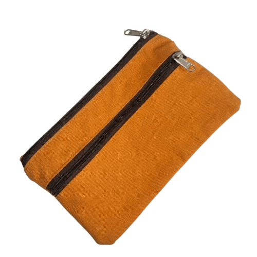 Orange Canvas Zipper Pouch