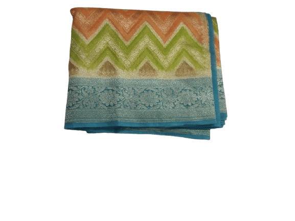 Beautiful Small Border Chennai Silks Saree with Blouse piece - Sarees | Buy online on ZillyBuy