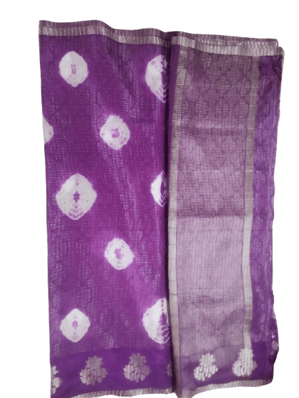 Purple Georgette Saree With Golden Zari Boarder