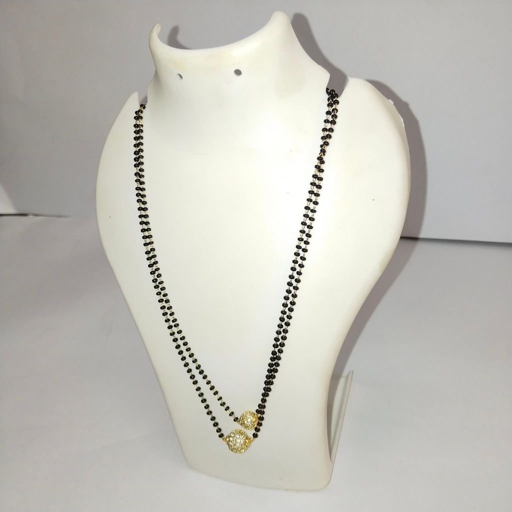 Black Beads Mangalsutra with Golden Beads for Women