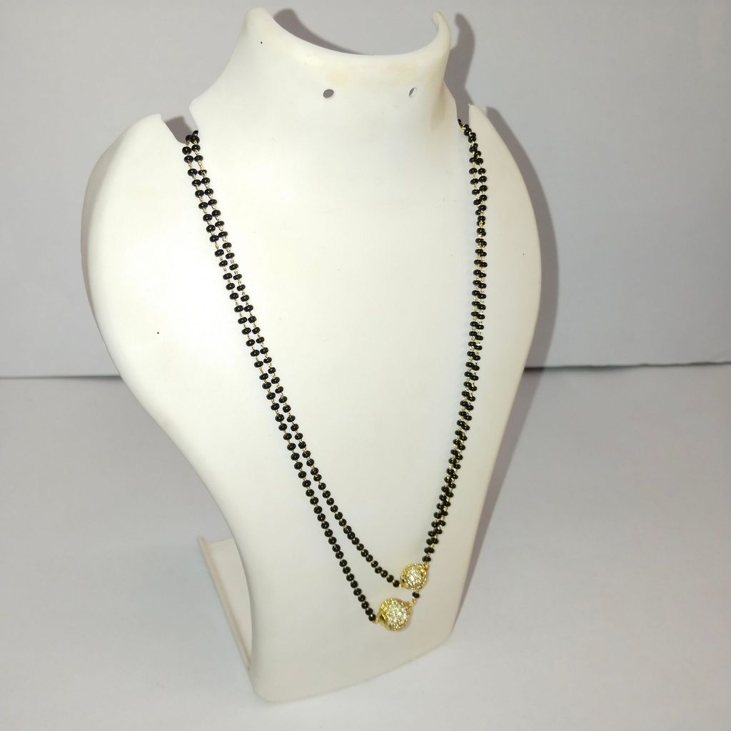Black Beads Mangalsutra with Golden Beads for Women