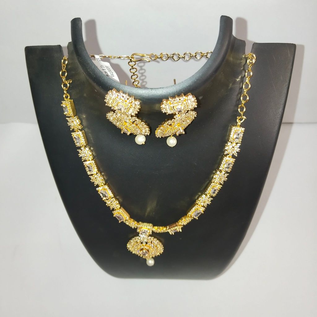 American Diamond Necklace Set with Earrings for Women