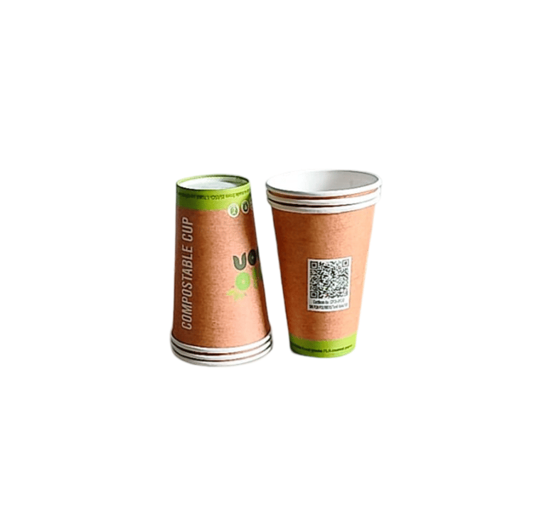 100% Compostable Paper Coffee Cup and Biodegradable - 25 Pack