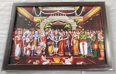 Buy Lord Vishnu with Goddess Laxmi and all Hindu Gods in Wooden Frame for Home Decor