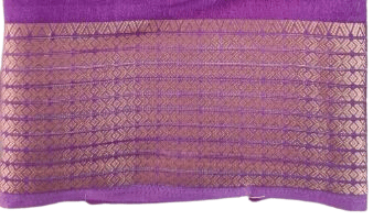 The Purple Saree With Floral Print And Golden Border