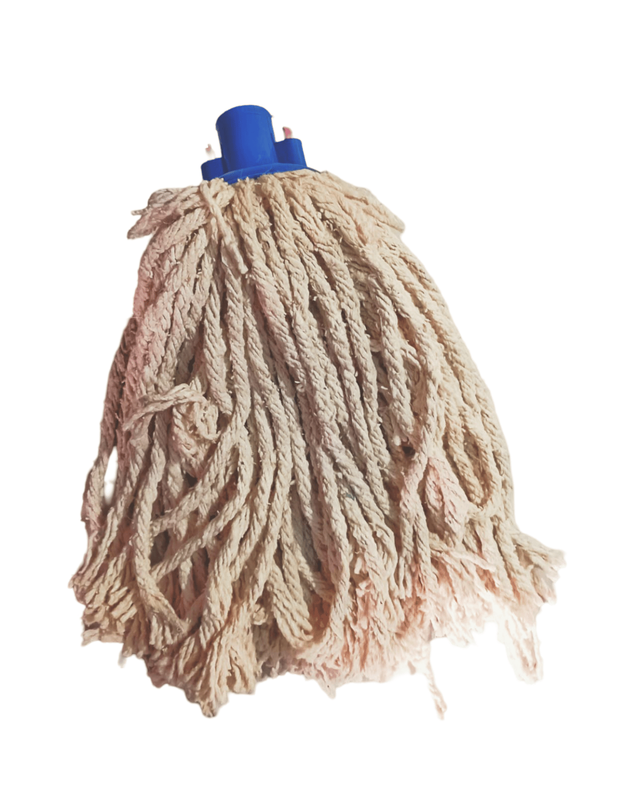 "Cotton Mop Head Refill for Floor Cleaning, 12-inch Diameter, Blue Handle"