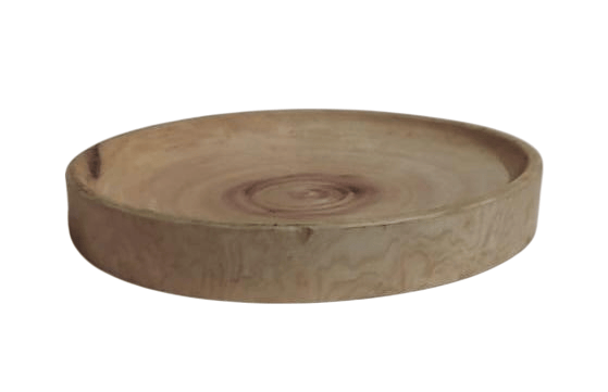 Round Wooden plate with a Natural Finish
