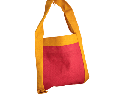 Handmade Jute Tote Bag with Contrasting Handles