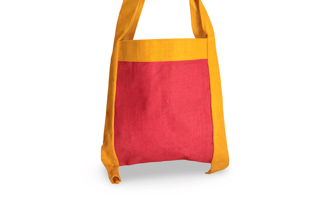 Handmade Jute Tote Bag with Contrasting Handles