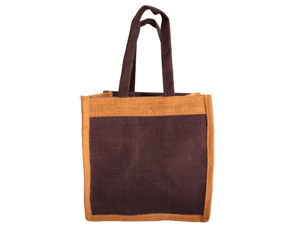 Jute tote bag with brown handles - Handbags | Buy online on ZillyBuy