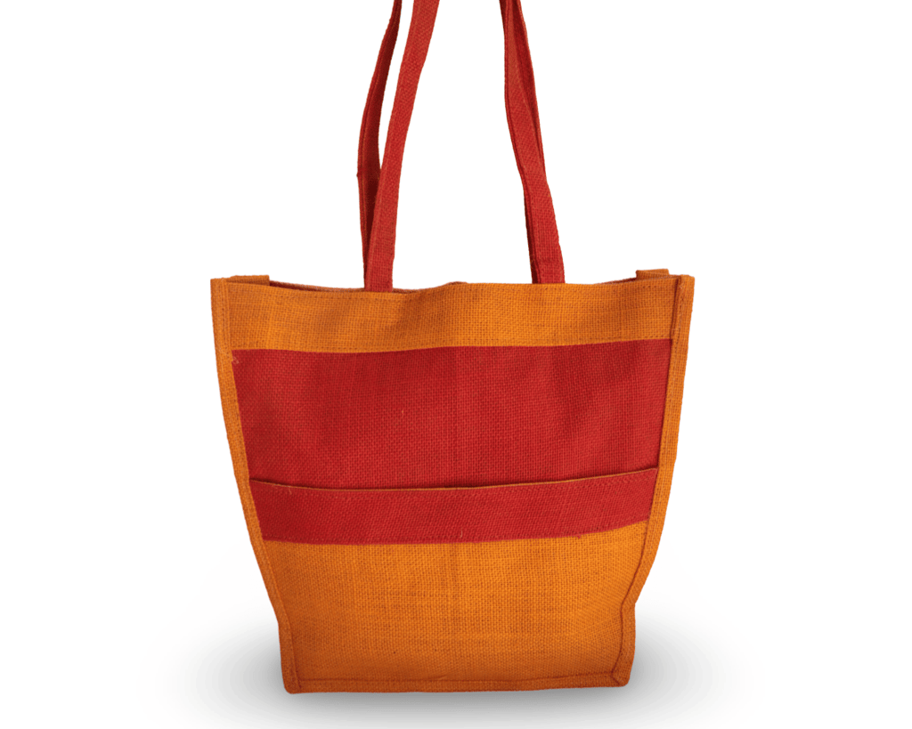 Stylish and Eco-Friendly Jute Tote Bag with Dual Compartment and Handles - Handbags | Buy online on ZillyBuy