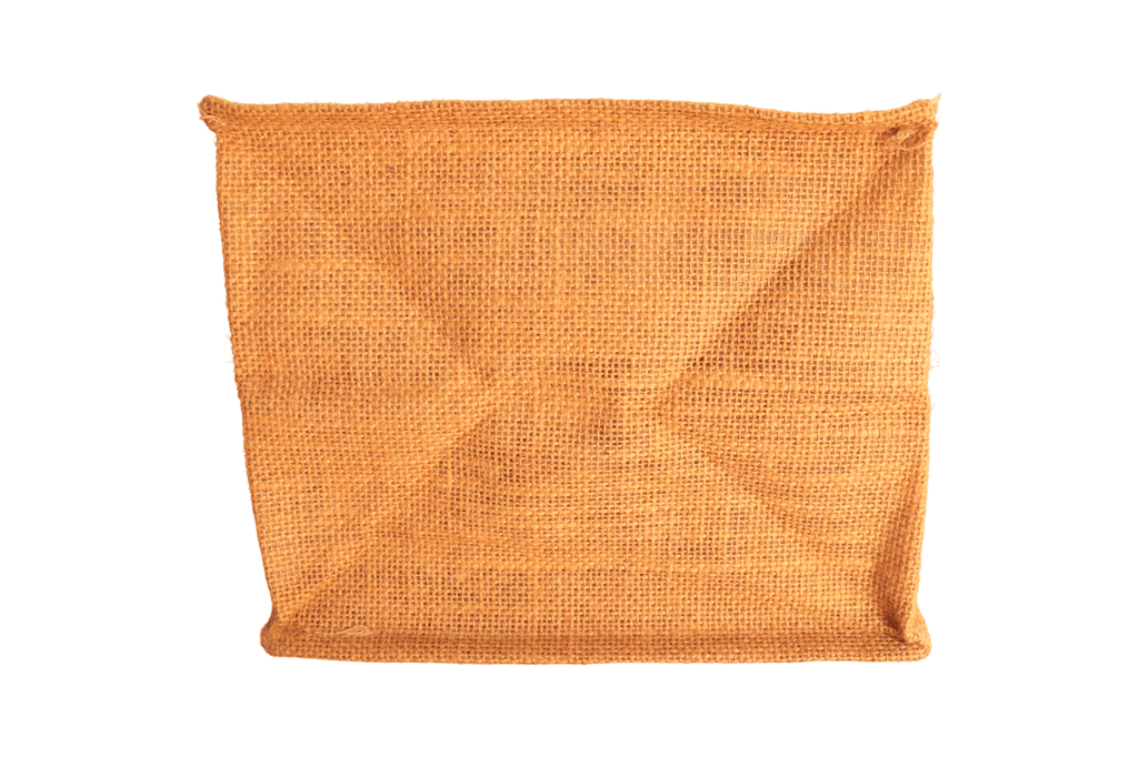 Red Jute Tote Bag with Brown Handles