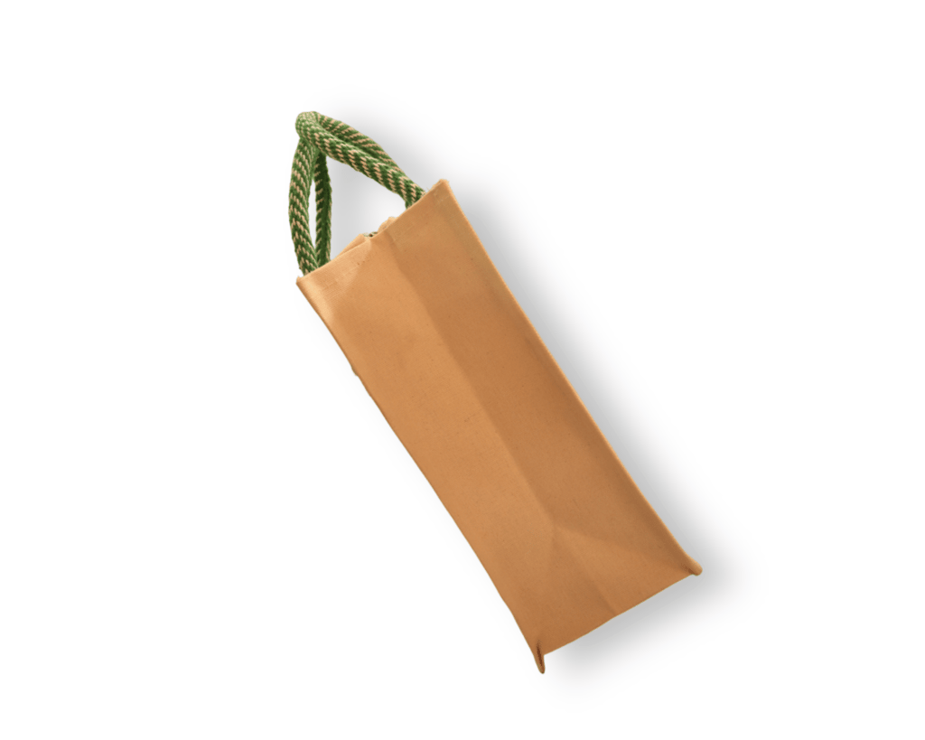 Eco-Friendly Strawberry Print Jute Tote Bag with Zipper and Handles