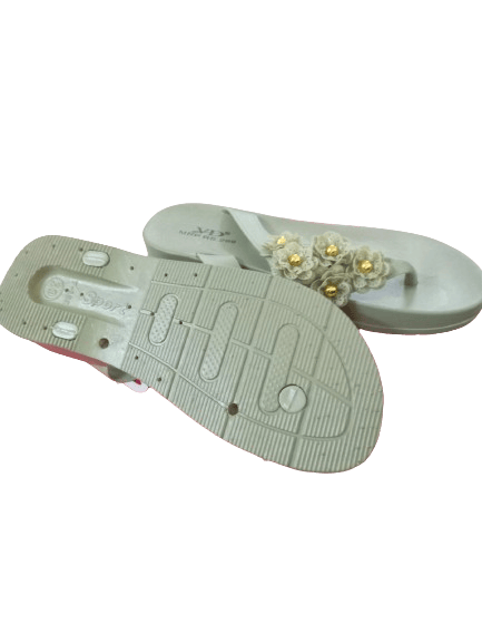 Women's Green Embellished T-Strap Sandals