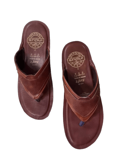 Brown Leather Flip-Flops for Men - Ethnic Shoes | Buy online on ZillyBuy