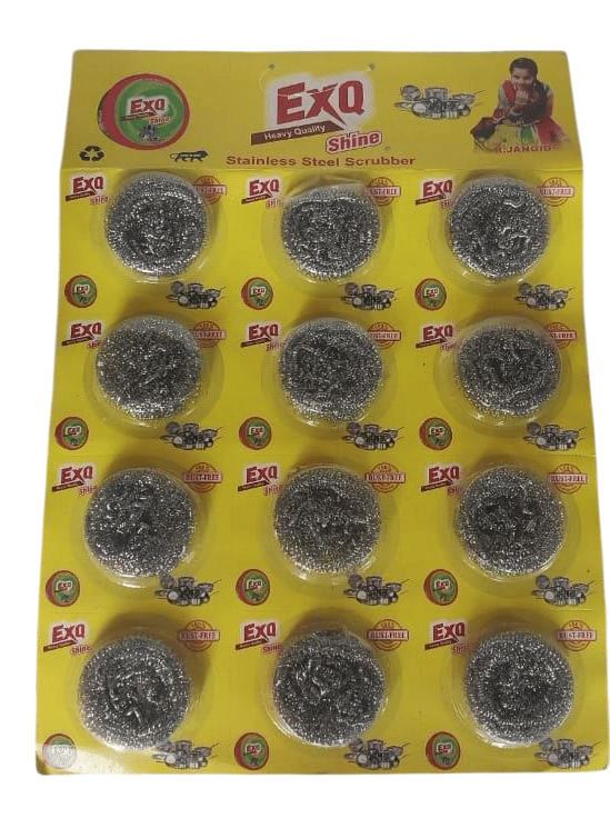 ATMAKUR EXQ Stainless Steel Scrubber - Heavy Quality - Rust Free - Pack of 12