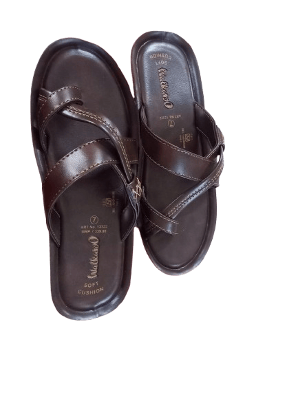 Men's Brown Leather Cross Strap Sandals