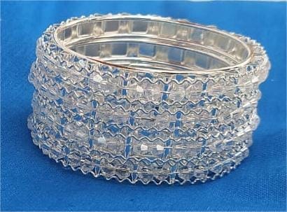 4 pieces white metal bangles for women - Bangles & Bracelets | Buy online on ZillyBuy