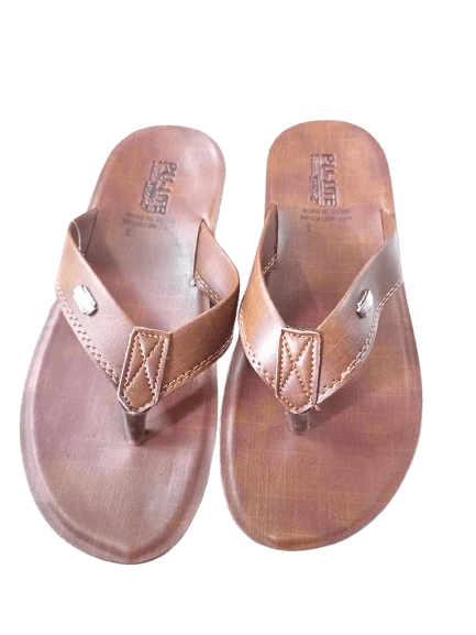 Men's Brown Leather Flip Flops - Comfortable and Stylish Sandals