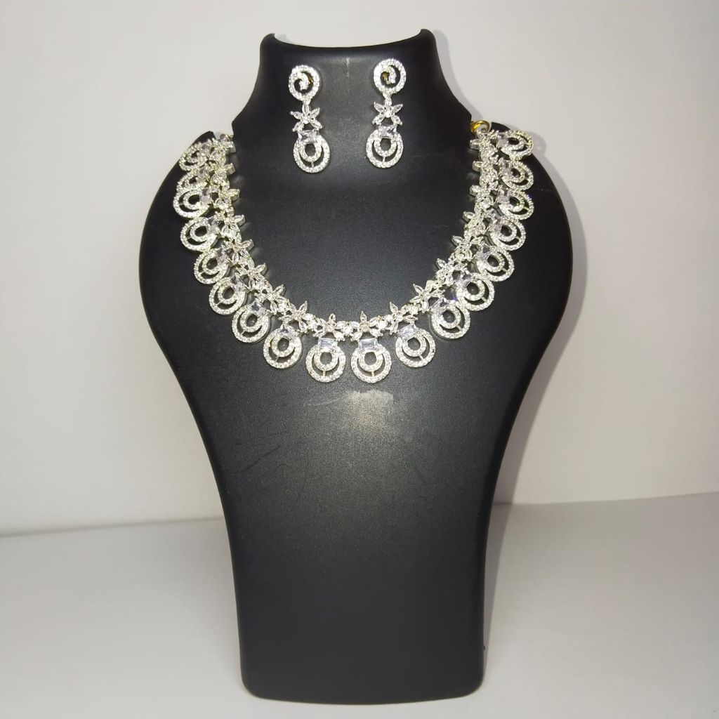 American Diamond Necklace Set with Earrings