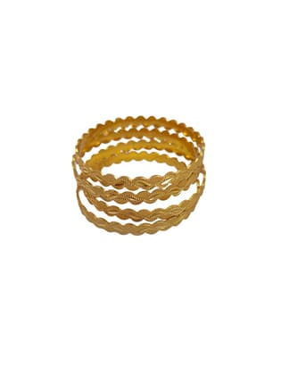 Gold Plated Twisted Bangles 4 Pcs Size 2-6