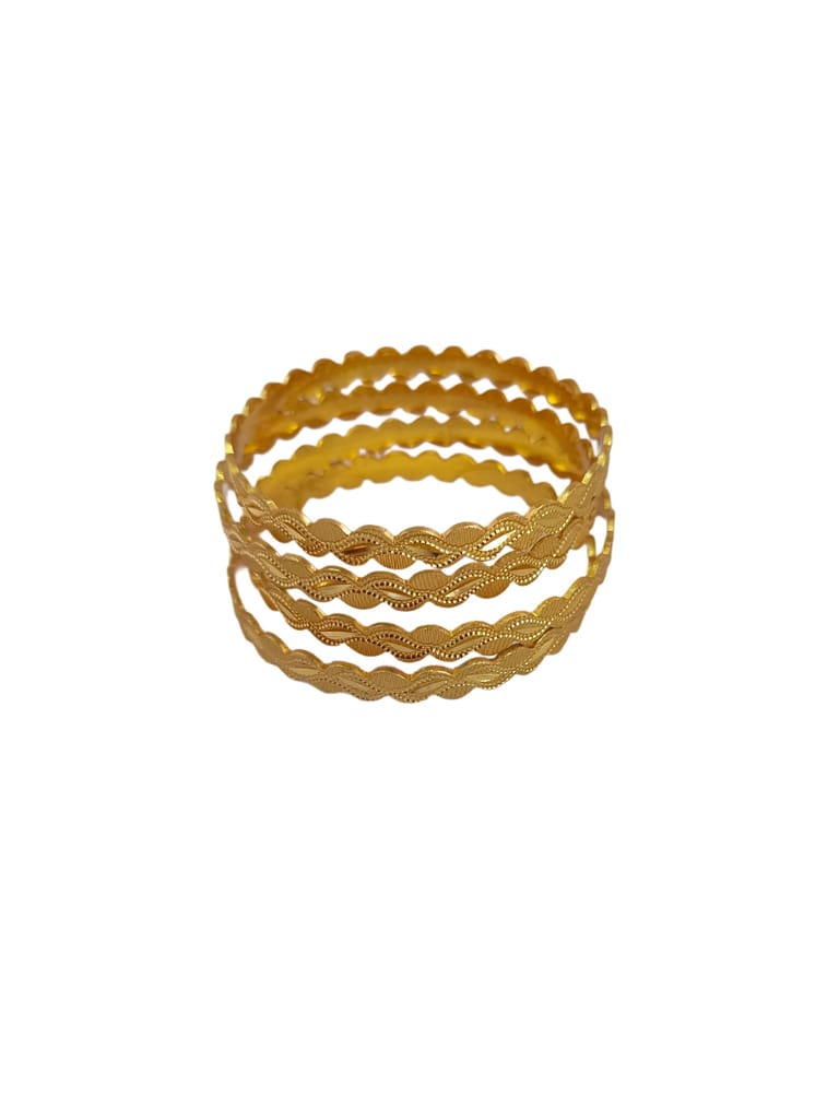 Gold Plated Twisted Bangles 4 Pcs Size 2-4 - Bangles & Bracelets | Buy online on ZillyBuy