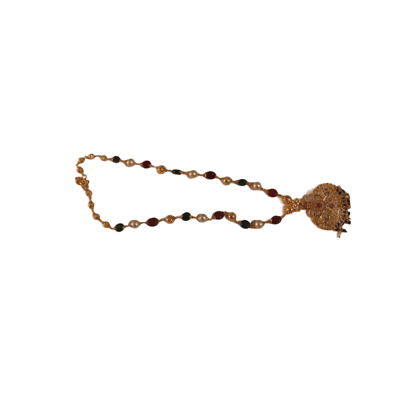 14k Gold Plated Traditional Indian Necklace Set with Kundan and Pearls for Women