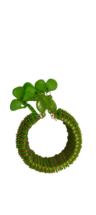 Green Lac Bangles with Golden Beads and Bells for Women Green Lac Bangles with Golden Beads and Bells for Women