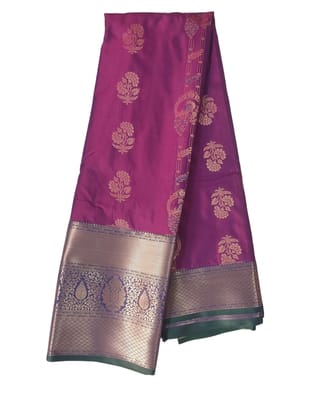 Pure Handloom Katan Silk Saree With Zari Butta Work And Meenakari Border