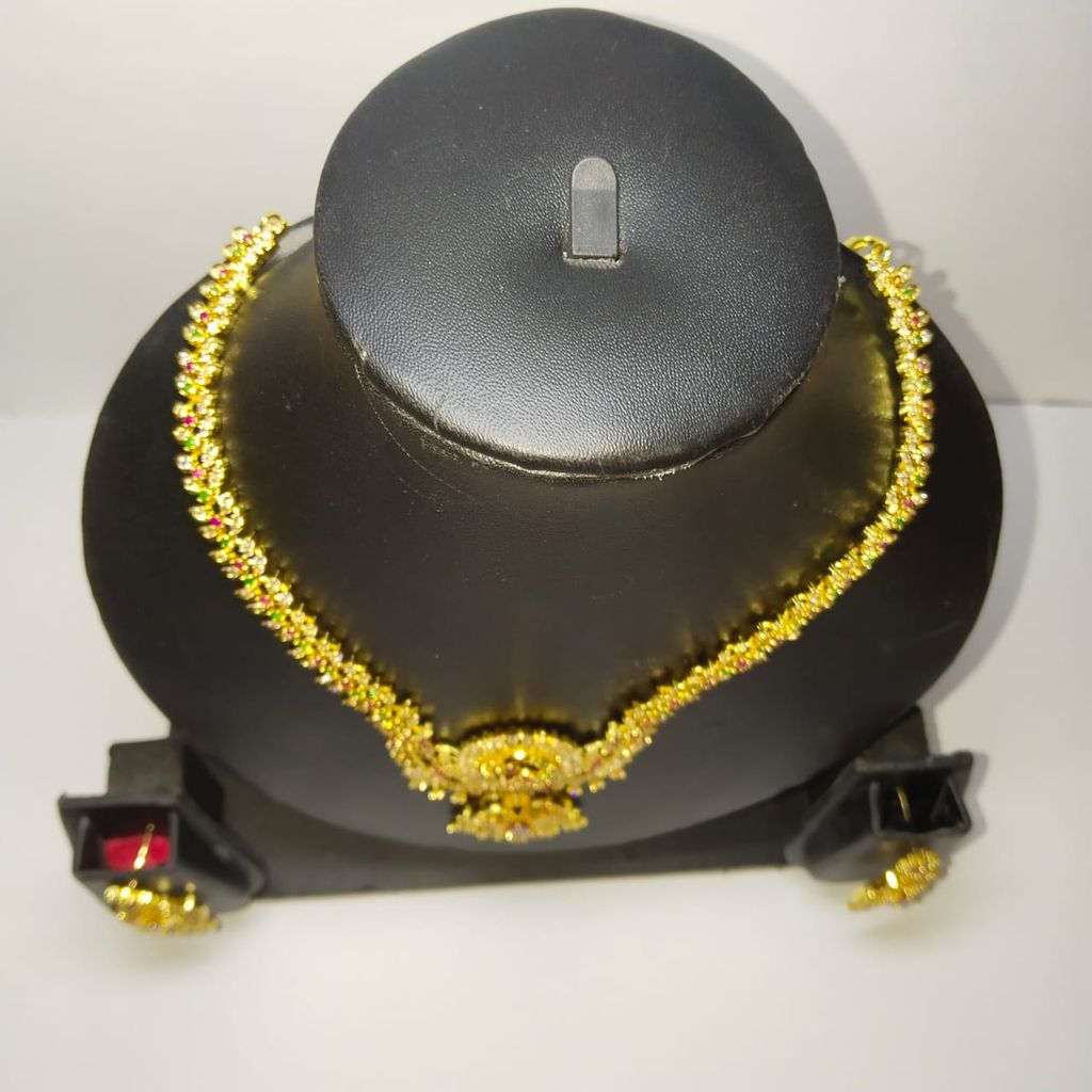 Peacock Haram Necklace Set With Earrings For Women