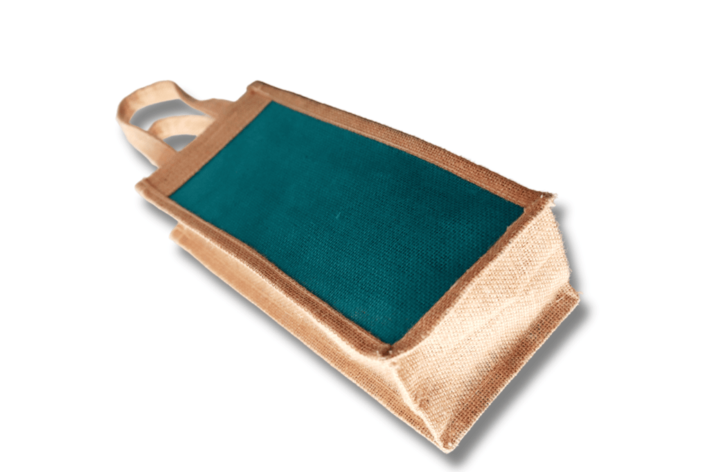 Eco-Friendly Jute Wine Bottle Gift Bag with Handles - Reusable and Biodegradable - Handbags | Buy online on ZillyBuy