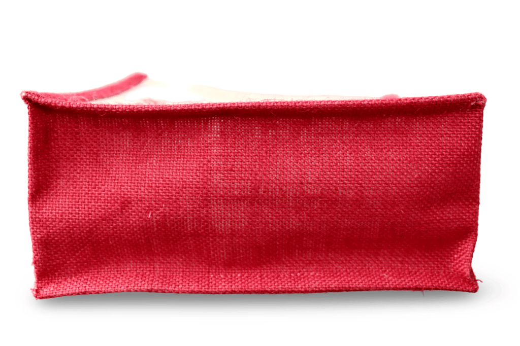 Jute Bag with Red Floral Design