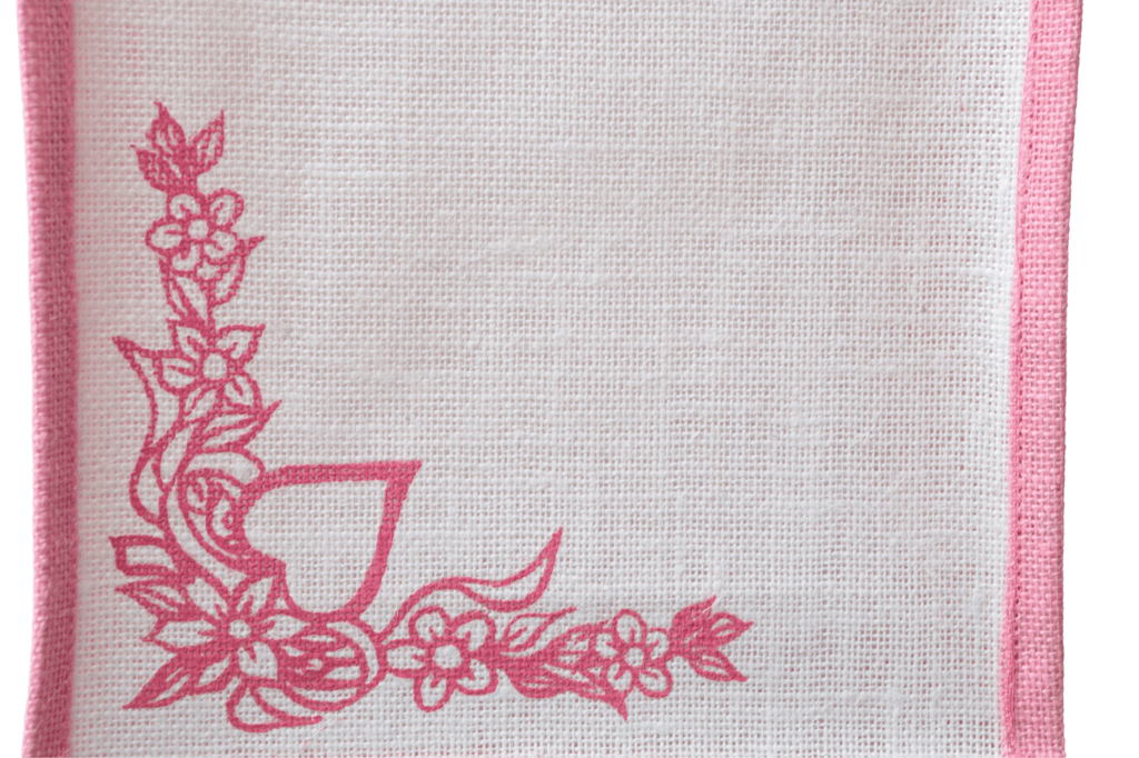 Pink Jute Tote Bag with Embroidered Floral Design