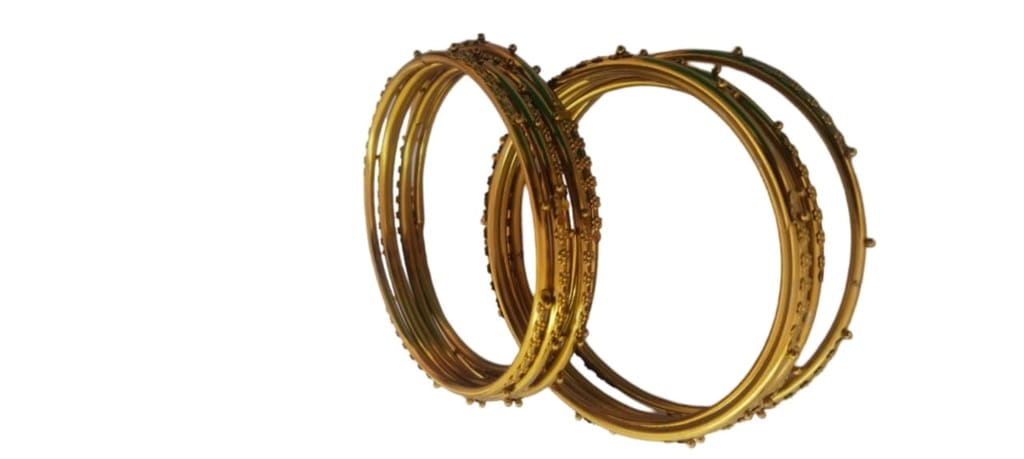 Gold Plated Traditional Indian Bangle Set for Women