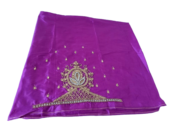 Purple Color Embroidery Work Blouse For Women