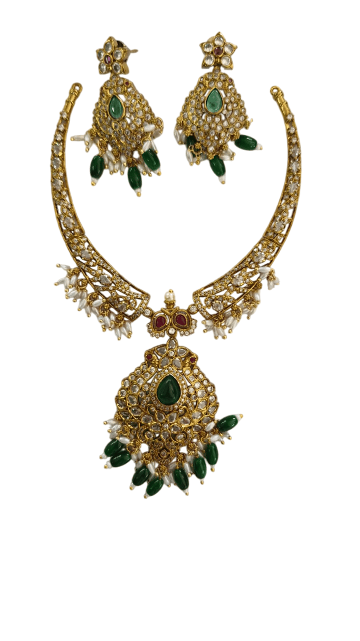 Buy Kundan Meenakari Gold Plated Choker Necklace Set With Earrings Online