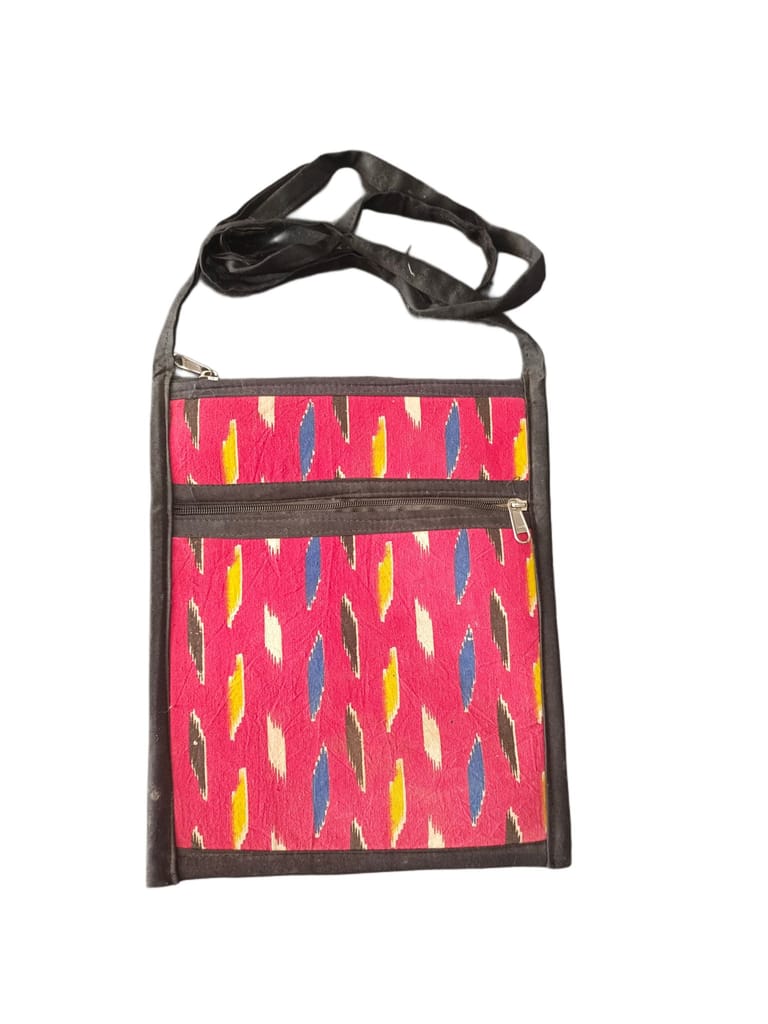 Handwoven ikat sling bag with adjustable strap and zippered closure - Handbags | Buy online on ZillyBuy