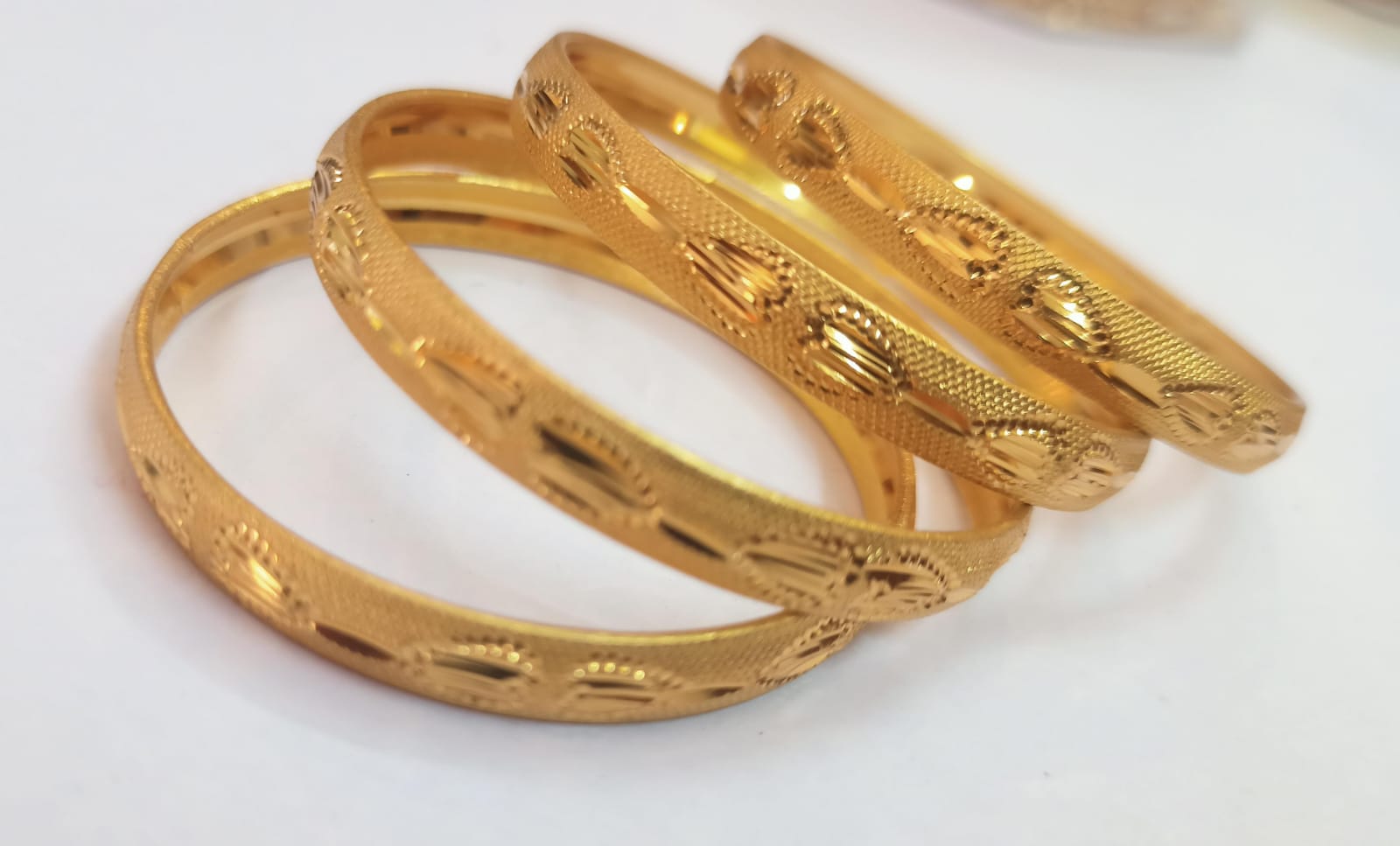 Gold Plated Bangles for Women - Set of 4