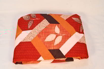 100% Cotton Bedsheet with Geometric Print in Red and Brown