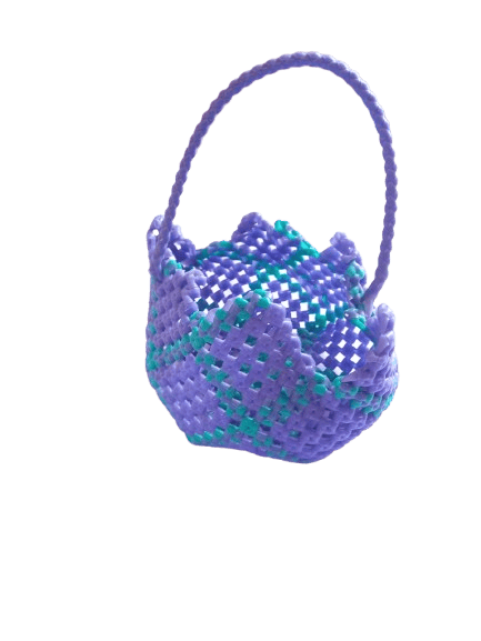 Small purple plastic basket with blue trim - Handbags | Buy online on ZillyBuy