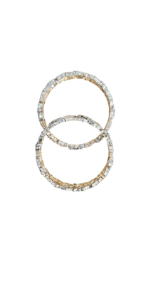 Gold  Bangle Set with Cubic Zirconia Stones