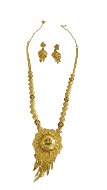 One Gram Gold Long Necklace Set with Earrings for Women - Jewellery Sets | Buy online on ZillyBuy