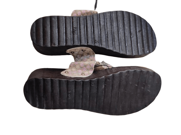 Women's Beaded Leather Platform Sandals