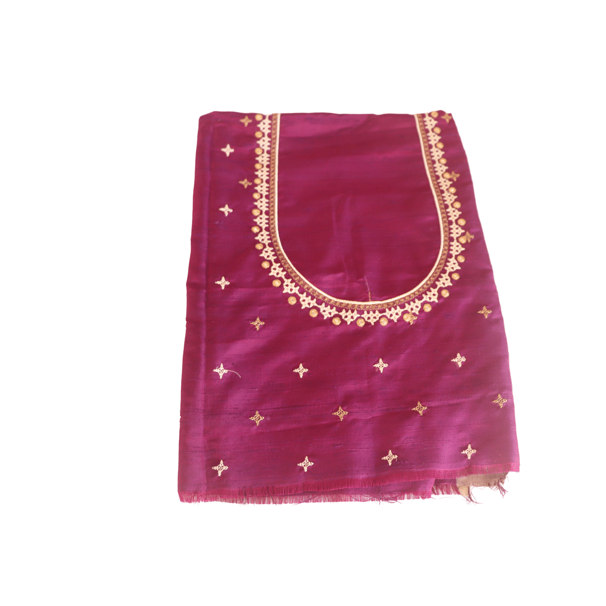 Embroidered Blouse Piece With Zari Work For Women - Maroon